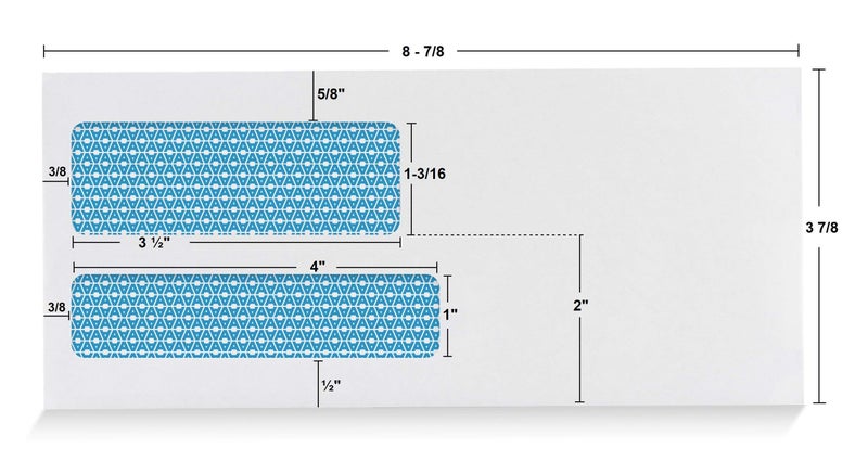 Aimoh 500#9 Double Window SELF Seal Security Envelopes - for Invoices, Statements & Documents, Security Tinted - Size 3-7/8 x 8-7/8-24 LB - 500 Count (30139) - Image 3